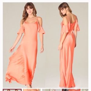 Bebe coral cold shoulder cocktail dress